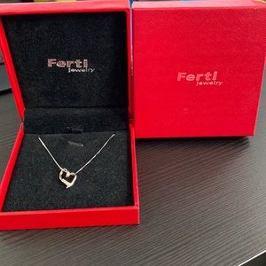 Sterling Silver Floating Heart Pendant Necklace